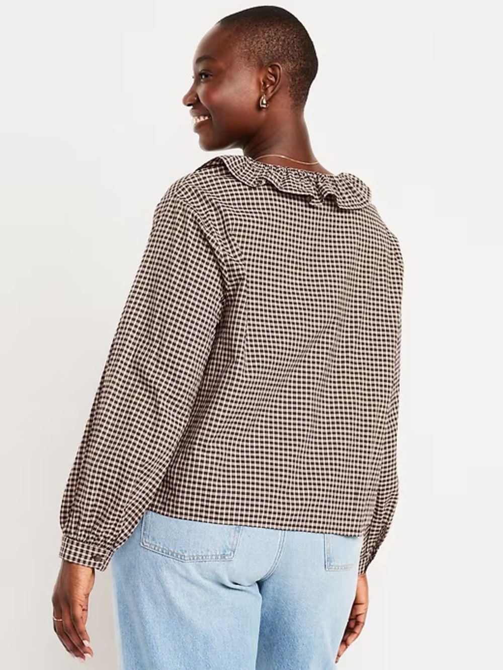 Gingham Ruffle Blouse - Picture 2 of 2
